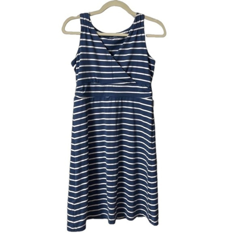 ⭐️ NWOT- Eddie Bauer blue and white striped dress- size Small #1